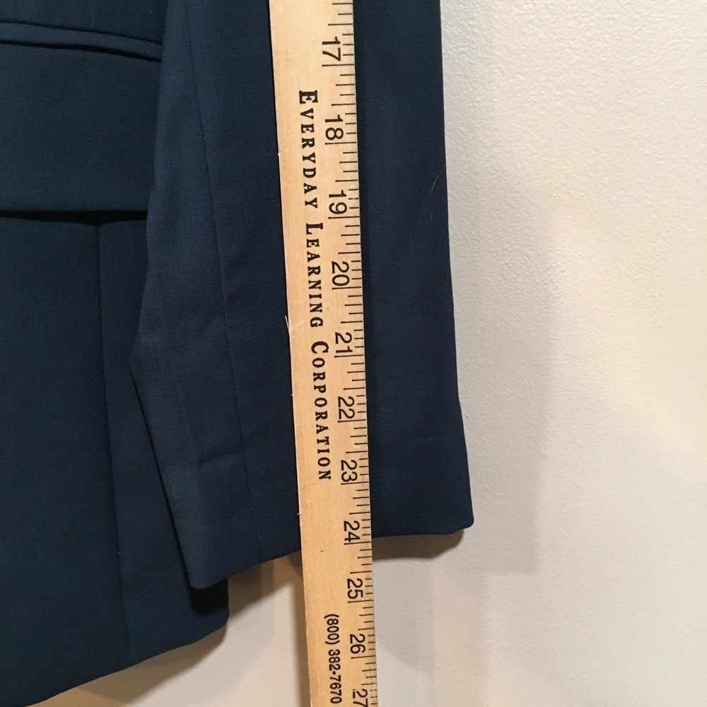 J Jill Wool Blazer Lined Jacket Womens 6 Washable Navy Blue Preppy Work Office - Picture 8 of 12